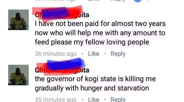 Kogi Worker Results To Online Begging After 2 Years Of Unpaid Salaries (Photo)